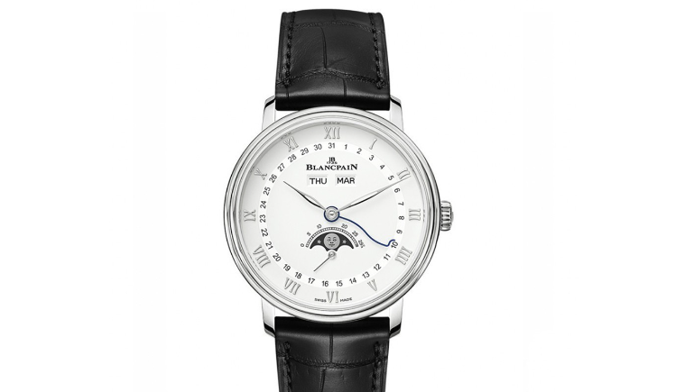 寶珀經典繫列6264-1127-55B的月相腕錶更能突出品牌的典雅魅力